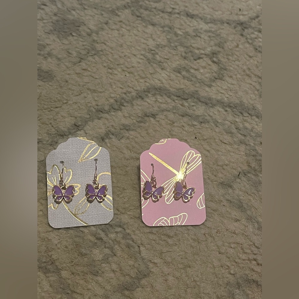 Purple Butterfly Earrings